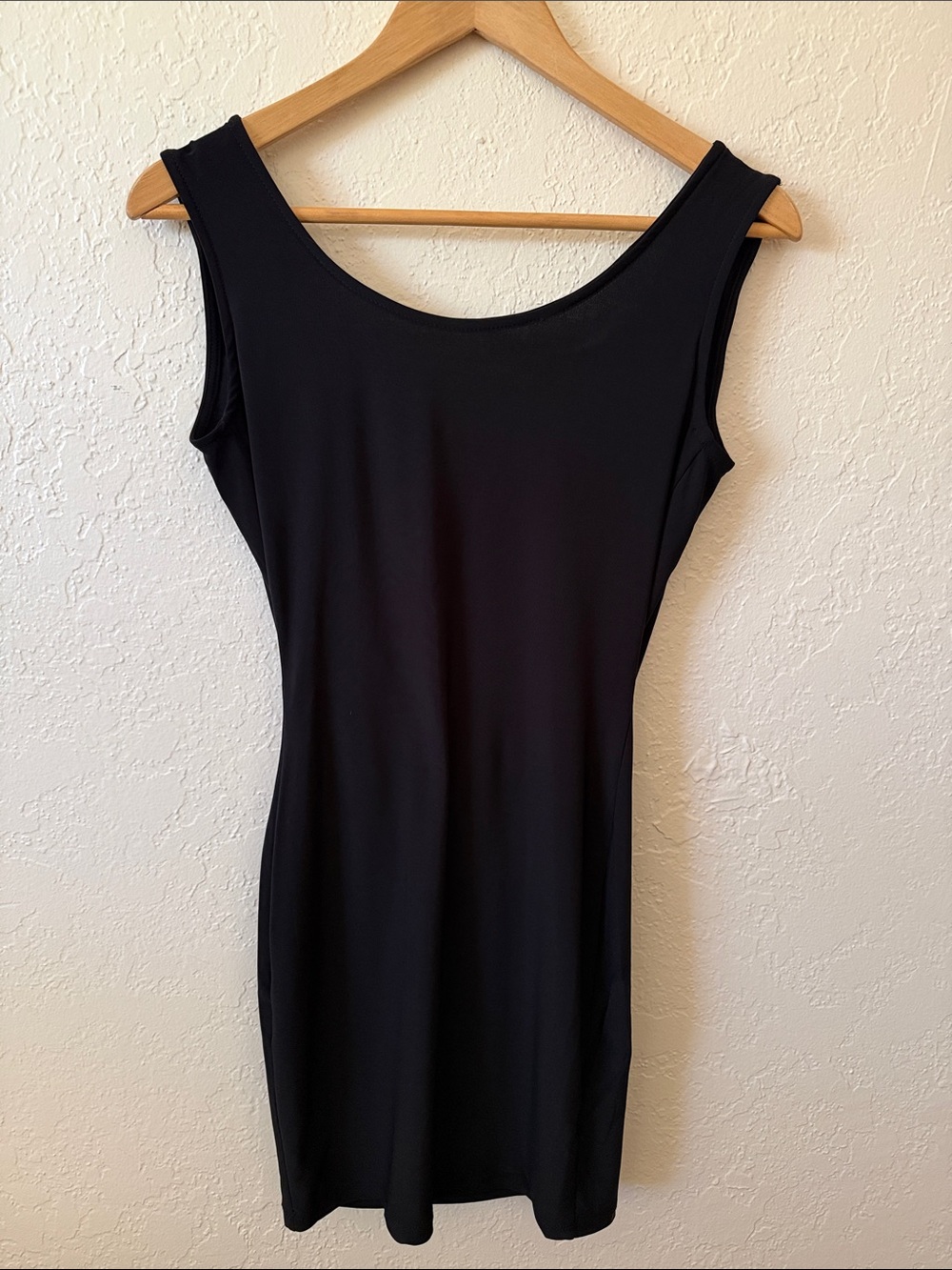 Vintage Y2K Symphony Backless Mini Dress Little Black Scoop Neck Body Con Club